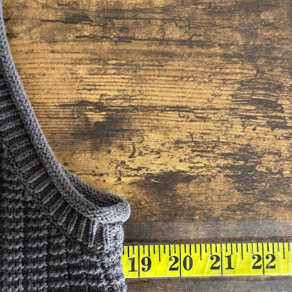 Quince 100 Organic Cotton Waffle Stitch Sweater Tank XL Brown EUC Crop Stretch - Picture 4 of 9